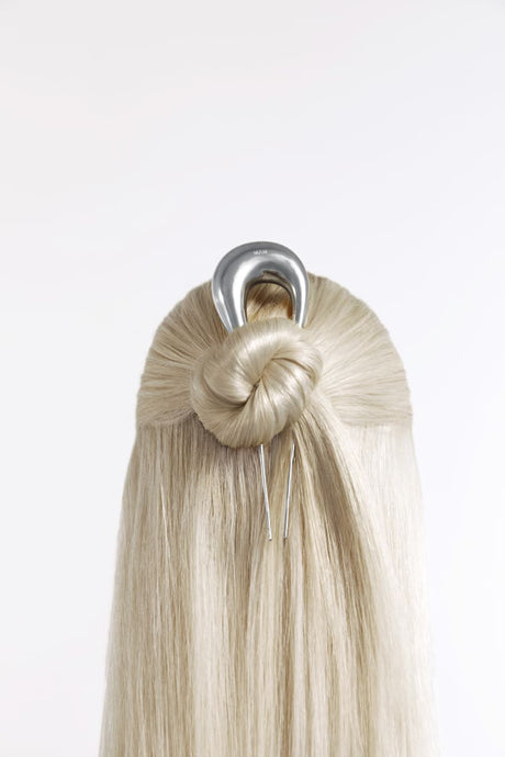 clip de pelo en forma de gota de agua en plata esterlina